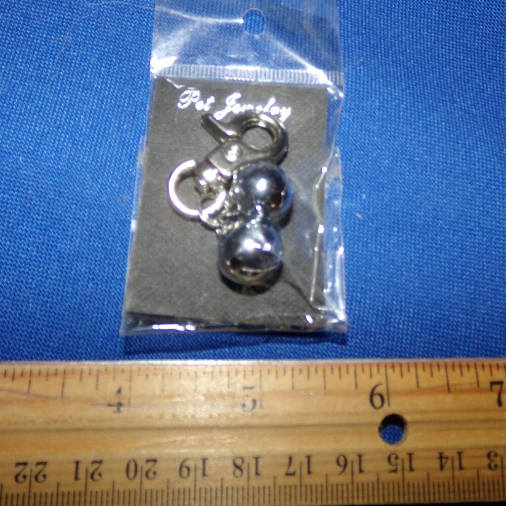 Vintage - Unused & Unopened Pet Jewelry 2 Clip On Bells / Rattles -Lobster Clasp
